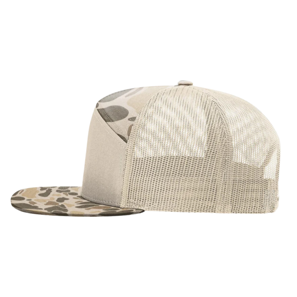 Light Sandstone Camouflage 7 Panel Trucker Hat R 168 Digital Printed Gorras Flat Brim Snapback Closure Single Row Buckle Unisex 4