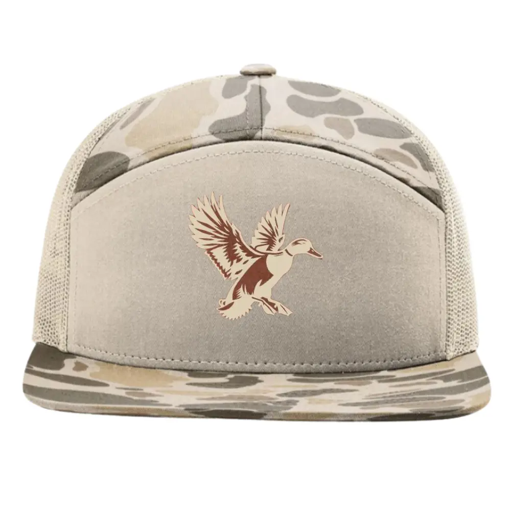 Light Sandstone Camouflage 7 Panel Trucker Hat R 168 Digital Printed Gorras Flat Brim Snapback Closure Single Row Buckle Unisex 2