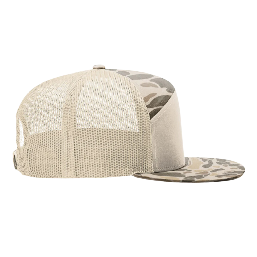 Light Sandstone Camouflage 7 Panel Trucker Hat R 168 Digital Printed Gorras Flat Brim Snapback Closure Single Row Buckle Unisex 5