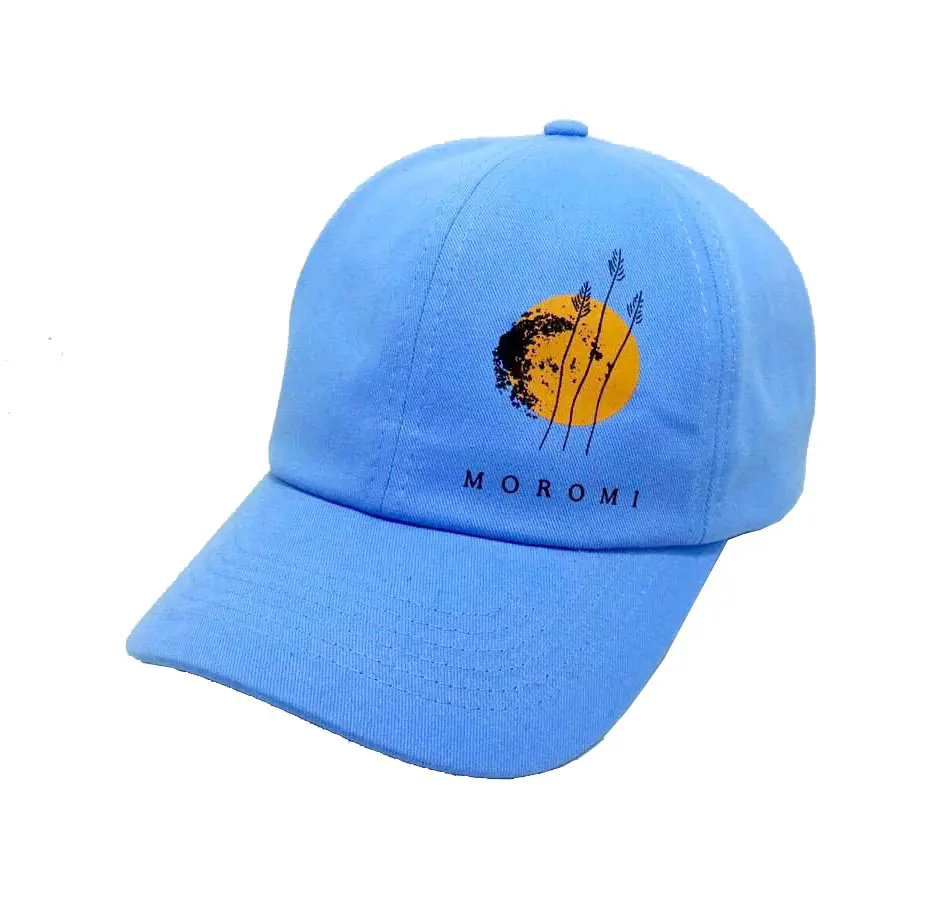 Low Profile 6-Panel Sky Blue Color Polyester Unstructured Curved Brim Baseball Cap in Vietnam Factory 2