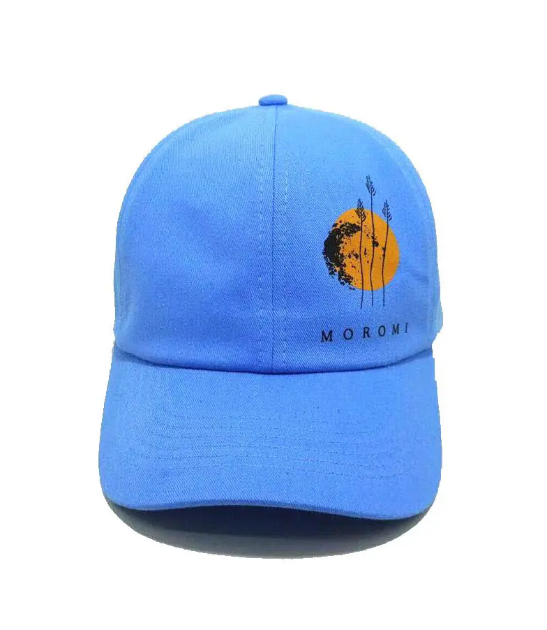 Low Profile 6-Panel Sky Blue Color Polyester Unstructured Curved Brim Baseball Cap in Vietnam Factory