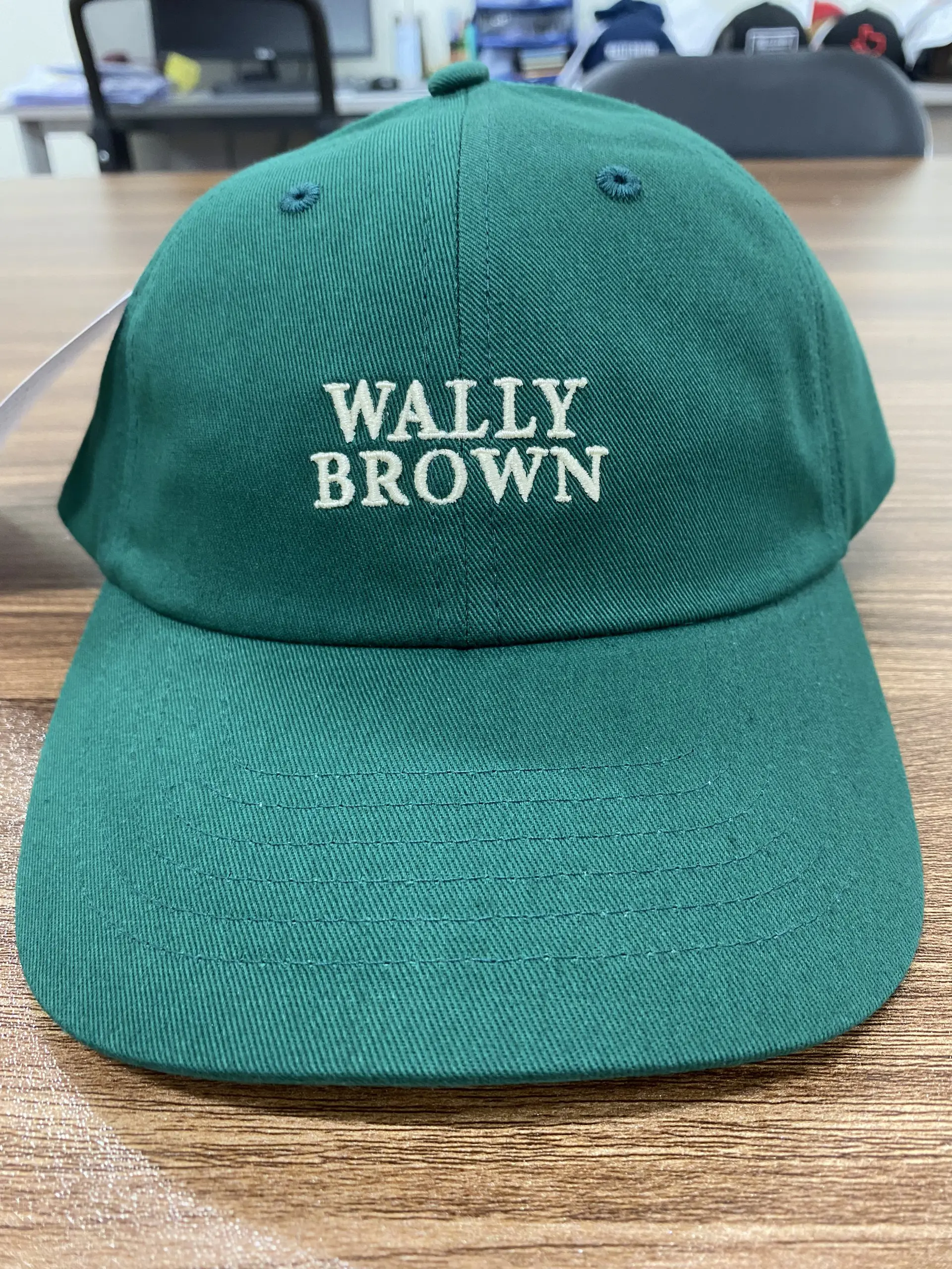 Low Profile Unstructured Baseball Caps for Men Green Color Custom 2D Embroidery Logo in Vietnam Promotional High Quality Hats 5