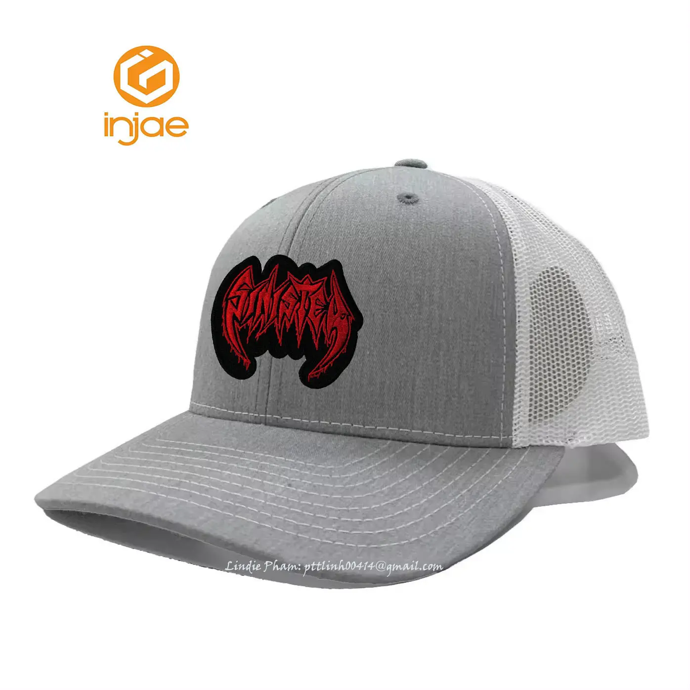 Luxury New Design High Quality Trucker Hat Custom Logo Heather Grey Sports Cap for Unisex in Vietnam Factory 2