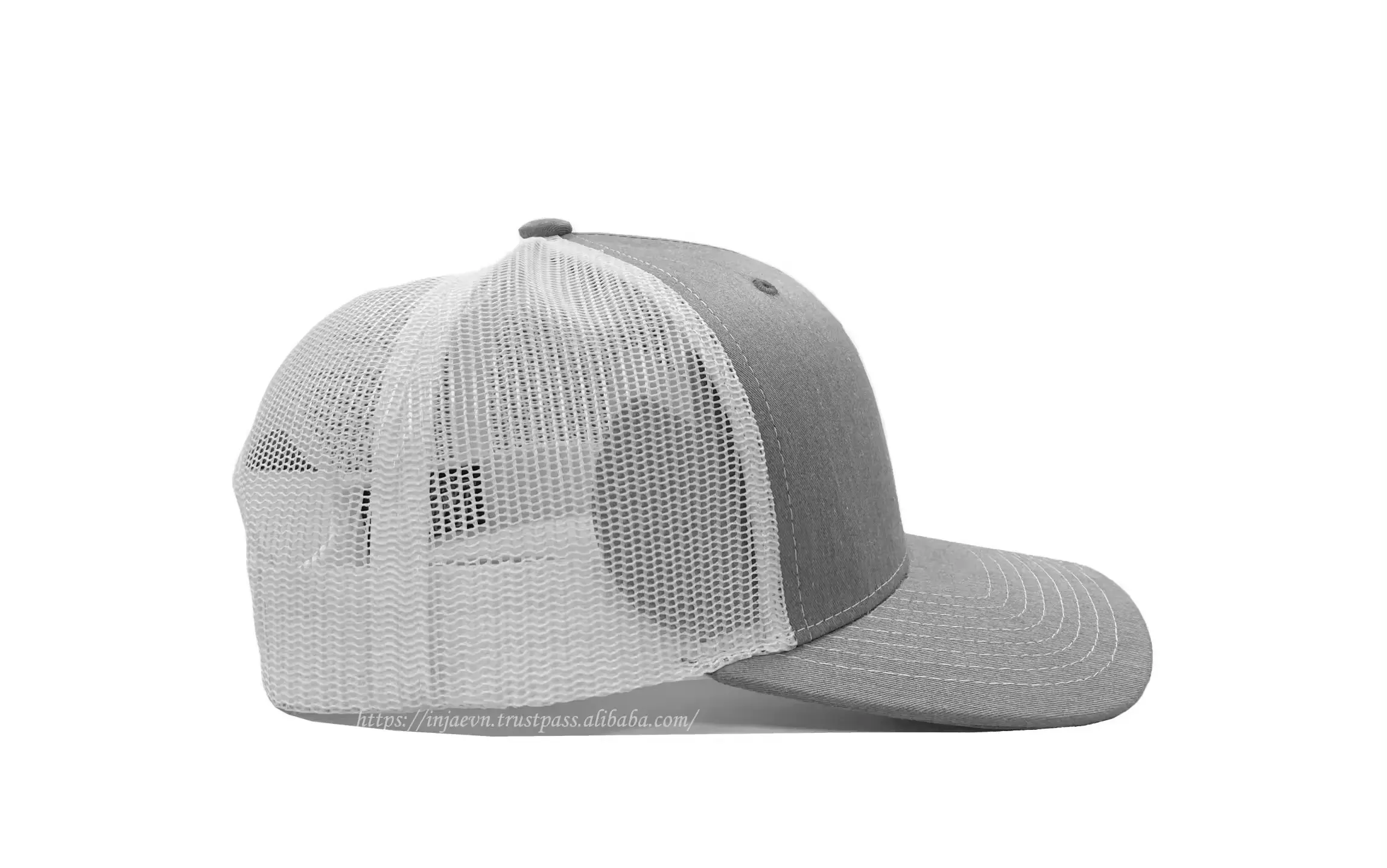 Luxury New Design High Quality Trucker Hat Custom Logo Heather Grey Sports Cap for Unisex in Vietnam Factory 4