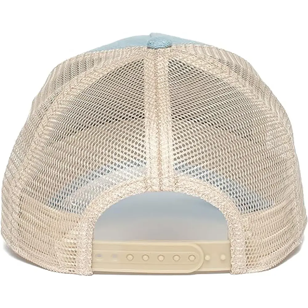 Mesh Light Blue Trucker Hat Custom logo High Quality Fashion Curved Brim Plain Mesh Trucker Hat for Men 2