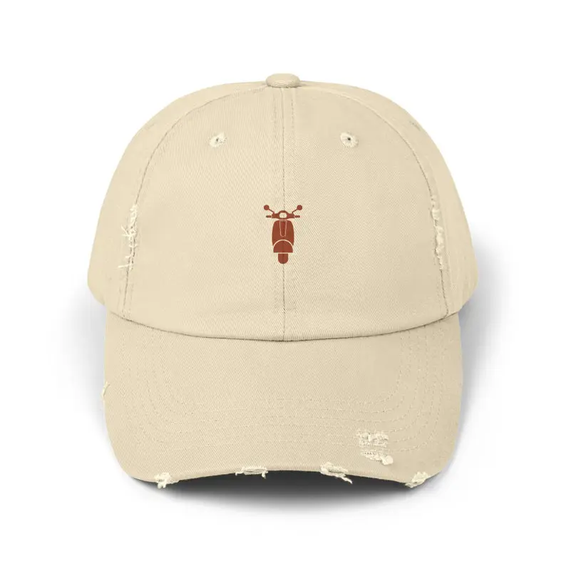 Mini Scooter Custom Logo Beige Color Washed Baseball Caps Vietnam Unisex Adjustable Hat Casual Streetwear Travel Style L01 2