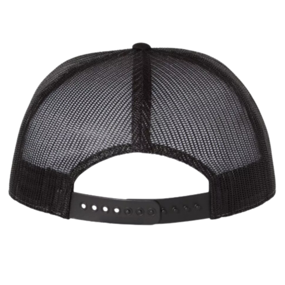 Mixed Color Gray Black Trucker Hat 7 Panel PVC Rubber Patch on Front Side Adjustable Plastic Single Row Buckle Brand Promotions 7