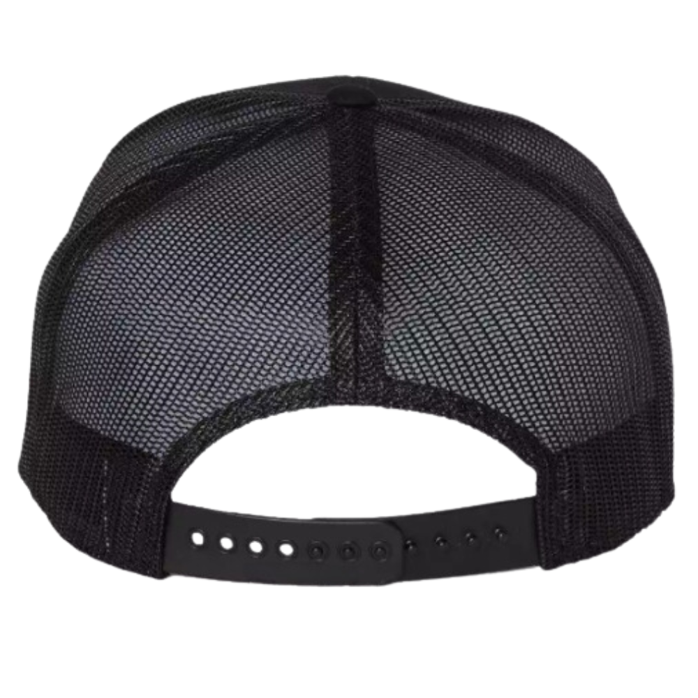 Mixed Color Gray Black Trucker Hat 7 Panel PVC Rubber Patch on Front Side Adjustable Plastic Single Row Buckle Brand Promotions 4