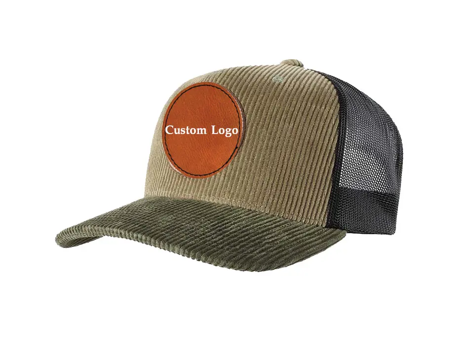 Moss Green Custom Logo Wholesale Products Trucker Hat 5-Panel Curved Brim High Quality Gorras Sports Cap Adjustable Trucker Hat 2