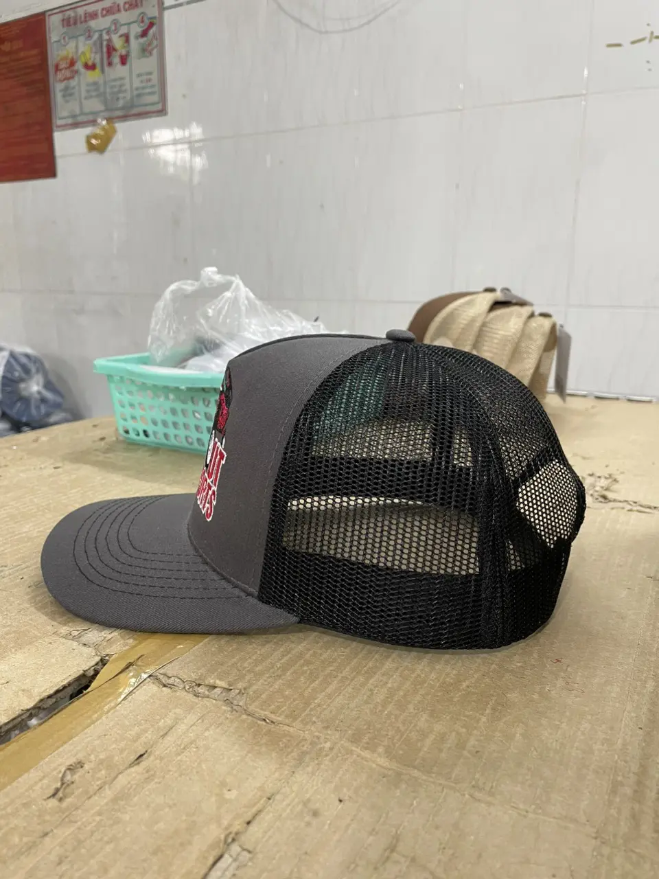 Motorcycle Running Man Custom Embroidery Logo Men Sport Caps Adult  Cotton/poly-twill Front Panels, Trucker Mesh Back Closure 3