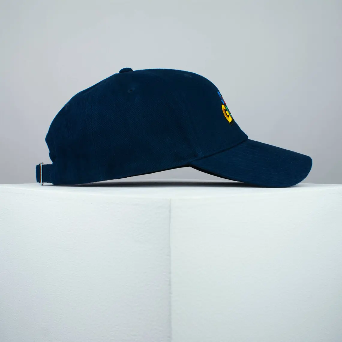 Navy Blue Color Unisex 2D Embroidery 6-Panel Curved Brim High Quality Low Profile Cotton Fabric Baseball Cap in Vietnam Factory 4