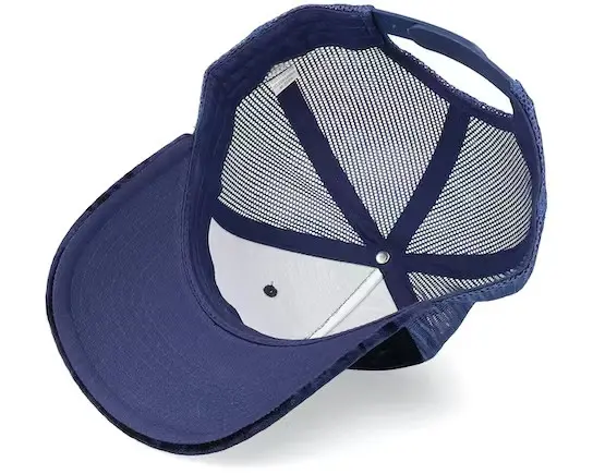 Navy Blue Color Velvet Trucker Hat Custom Logo 5-Panel Curved Brim High Quality Medium Profile Wholesale Products Trucker Hat 6