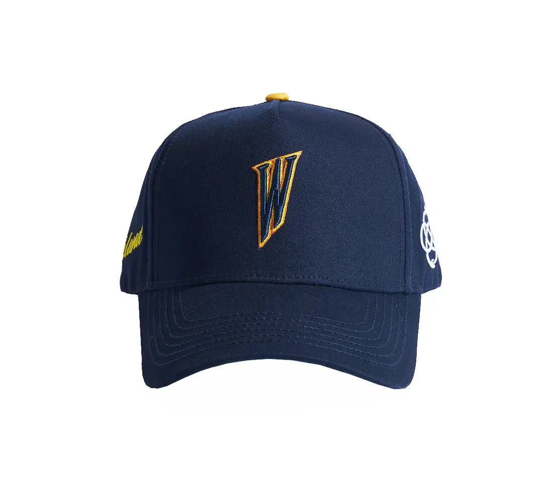 Navy Blue Color Wholesale Summer Products Custom Logo 3D Embroidery 5-Panel Curved Brim High Quality Medium Profile Baseball Cap
