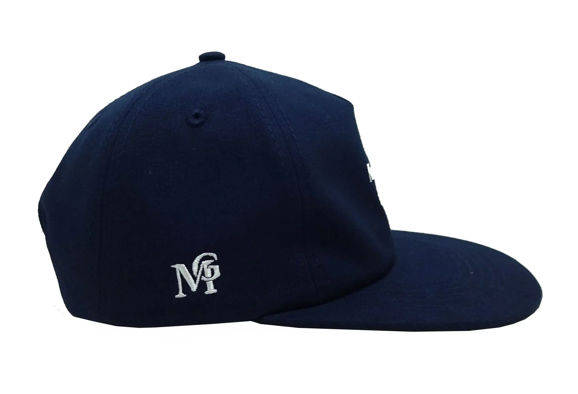 Navy Blue Custom Logo Wholesale Products Snapback Cap 5-Panel Unstructured Flat Brim High Quality Cotton Dad Hat Snapback Cap 4