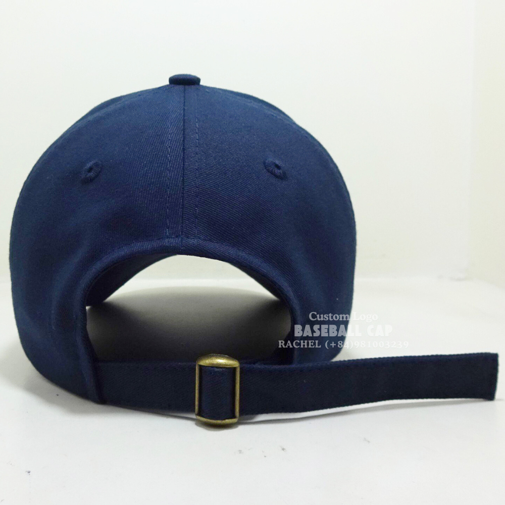Navy Blue Vintage Baseball Caps 6 Panel Structured Curved Brim Metal Slide Buckle European Styles For Shopping Wholesale Vietnam 7