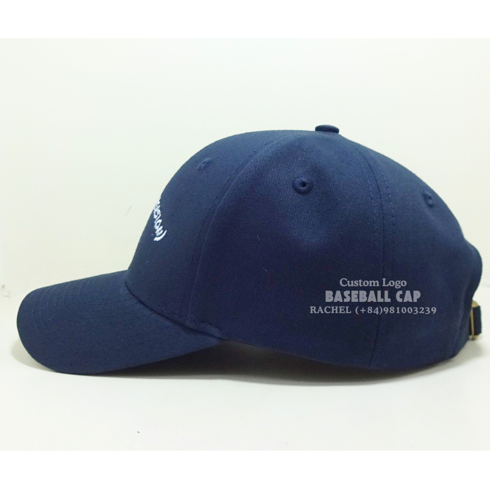 Navy Blue Vintage Baseball Caps 6 Panel Structured Curved Brim Metal Slide Buckle European Styles For Shopping Wholesale Vietnam 4