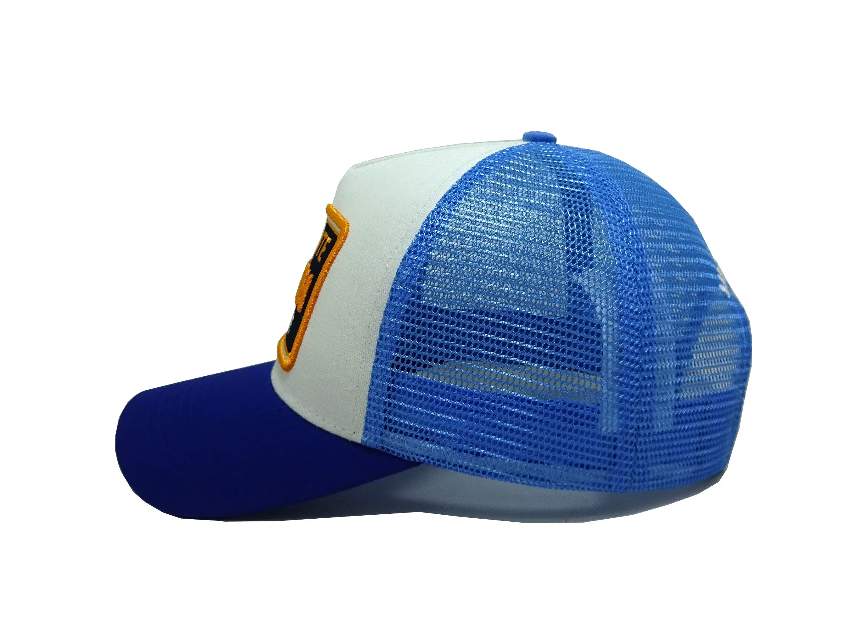 Navy Custom Snapback Caps 5 Panels Customized Big Embroidery Patch Trucker Hats Custom Woven Patch Vietnam Supplier 4