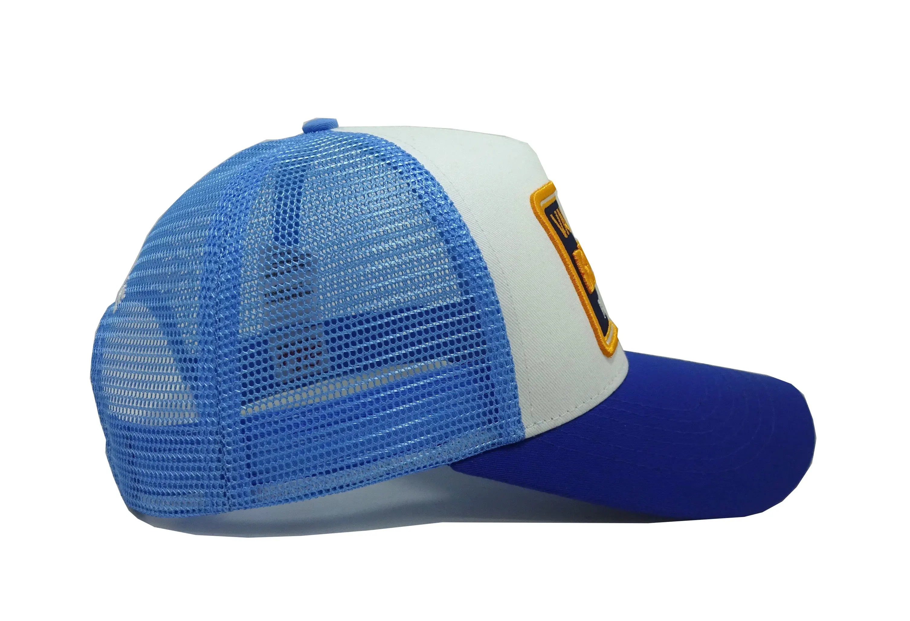 Navy Custom Snapback Caps 5 Panels Customized Big Embroidery Patch Trucker Hats Custom Woven Patch Vietnam Supplier 3