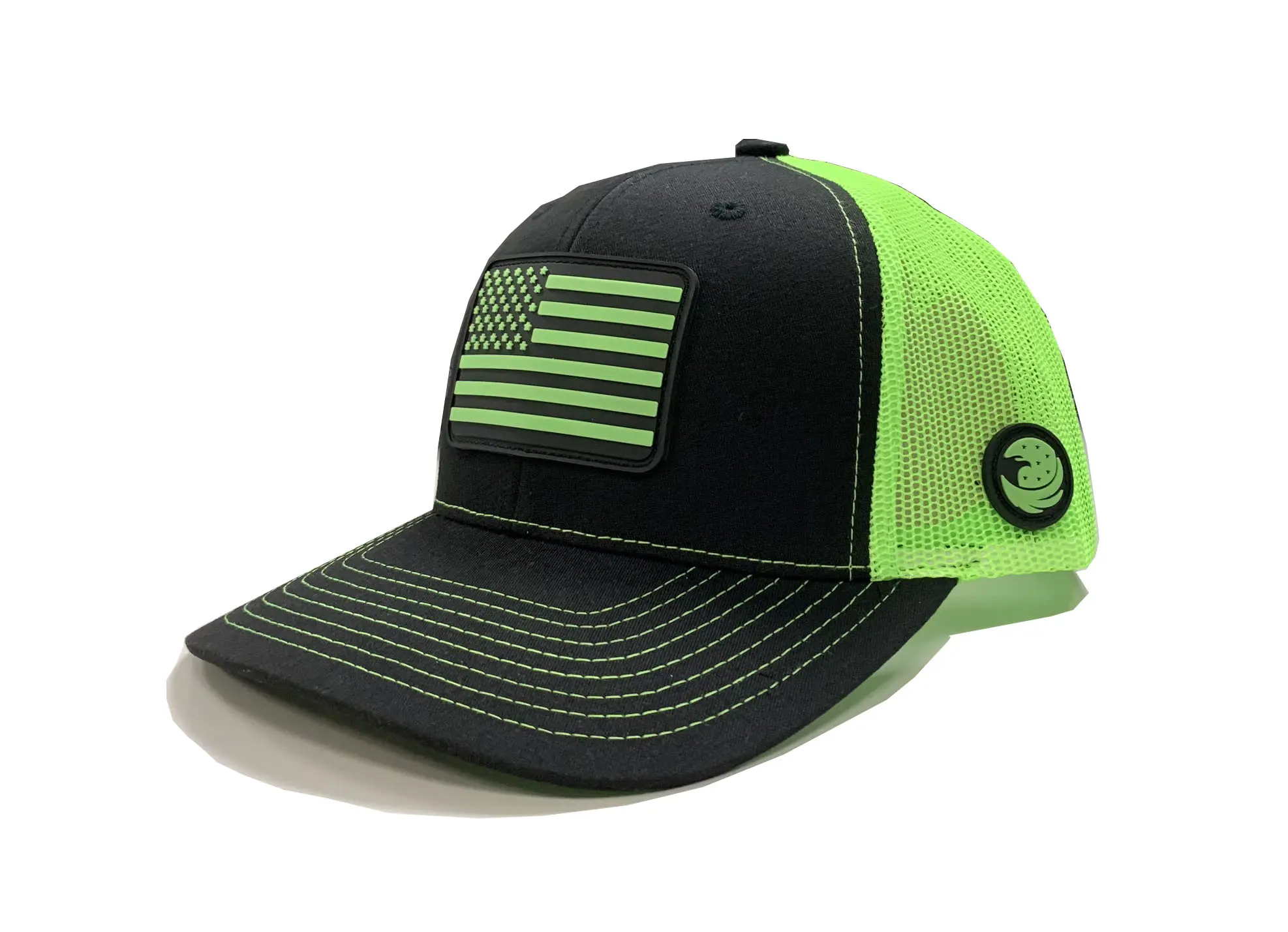 Neon Green Trucker Hats PVC logo Snapback Caps Vietnam Factory Promotional Hat Sport Dad Cap Free Sample 3