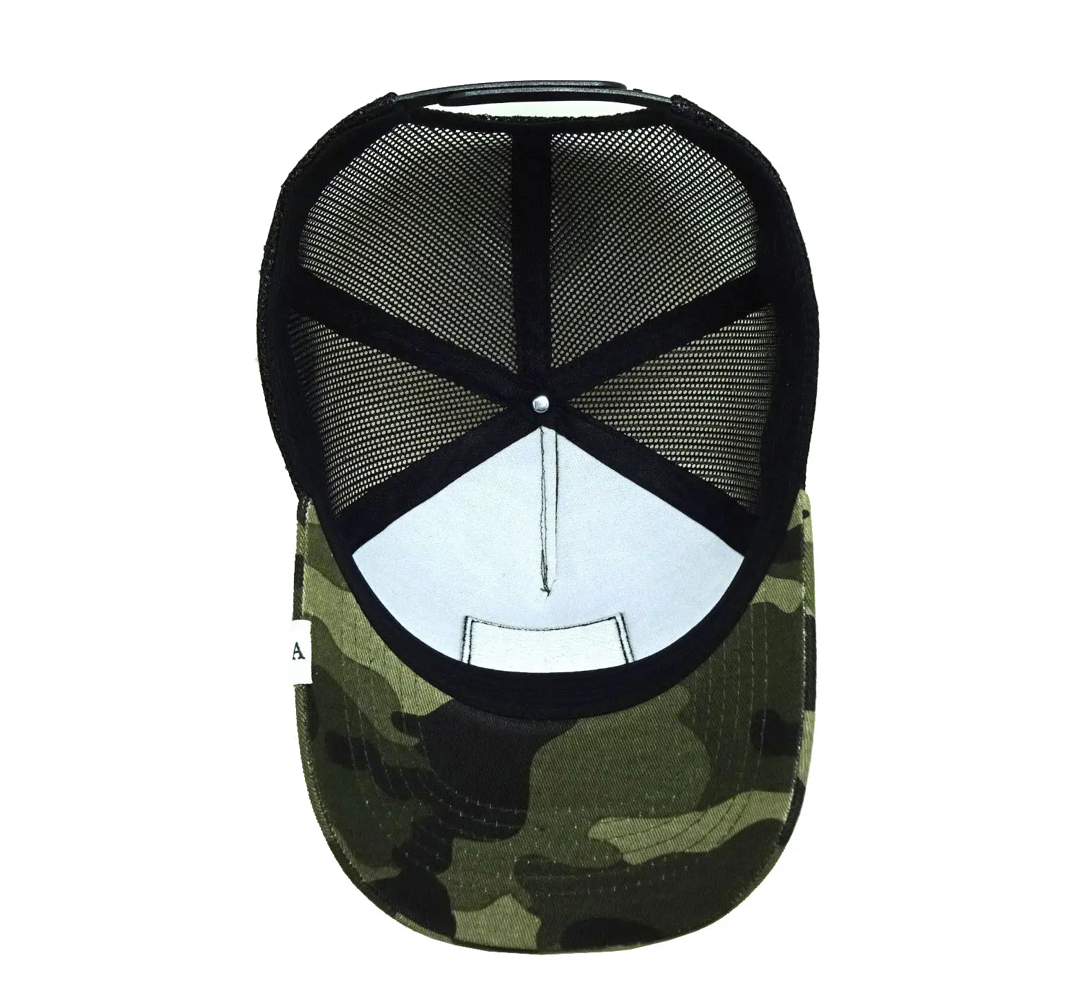 New Camo Design High Quality Customize Trucker Hat Woven Patch Logo 5 Panel Promotional Sports Cap for Men All Seasons 5