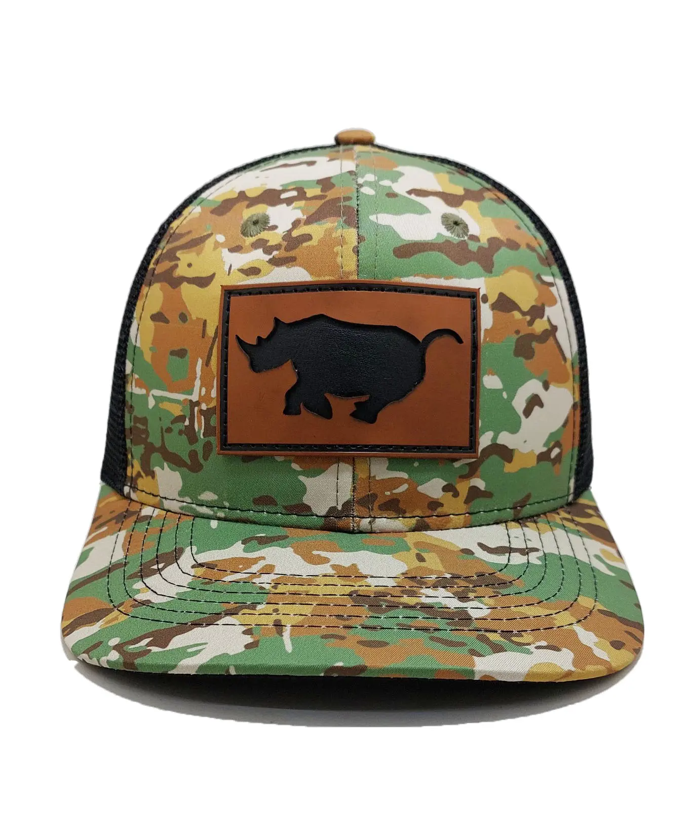 New Design Camouflage With Leather Patch Logo Trucker Hats New Styles for Brand Shop Caps in Vietnam 2