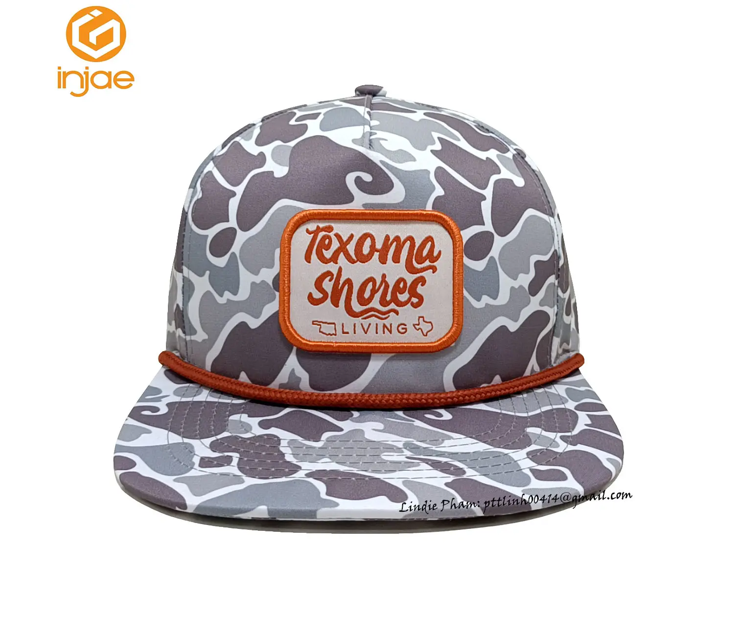 New Design Custom Logo Snapback Cap With Rope High Quality Promotional Texas Hat Old School Camo Baseball Cap Vietnam Factory 2
