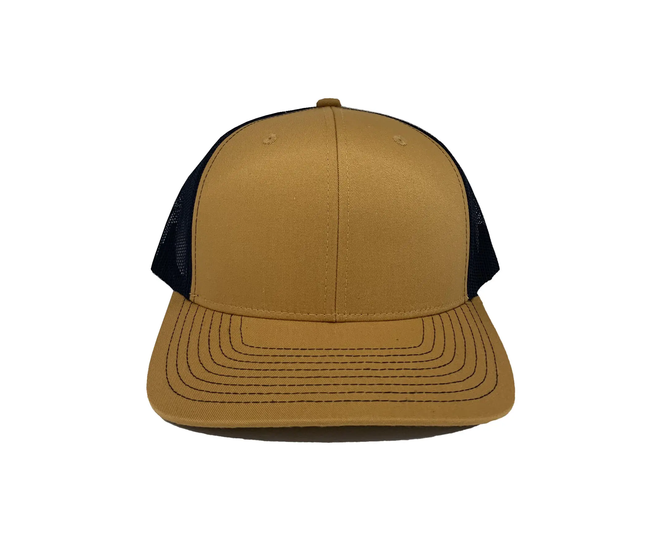 New Design Hiphop Fashion Wholesale Trucker Hat Custom Logo Yellow Color Adjustable Size Mesh Back Structured Sports Cap for Man 1