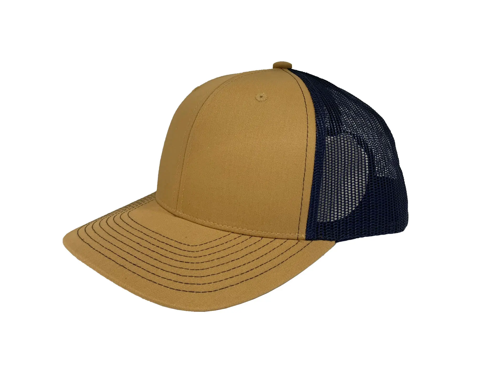 New Design Hiphop Fashion Wholesale Trucker Hat Custom Logo Yellow Color Adjustable Size Mesh Back Structured Sports Cap for Man 2
