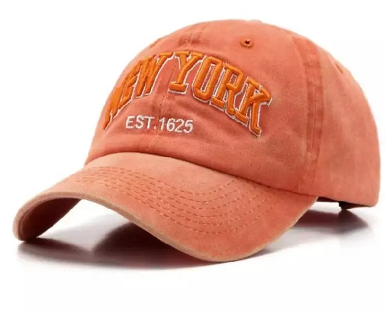 New York Curved Brim Vintage Unisex Sport Baseball Hat Cap Letter Logo Custom Embroidered Baseball Caps