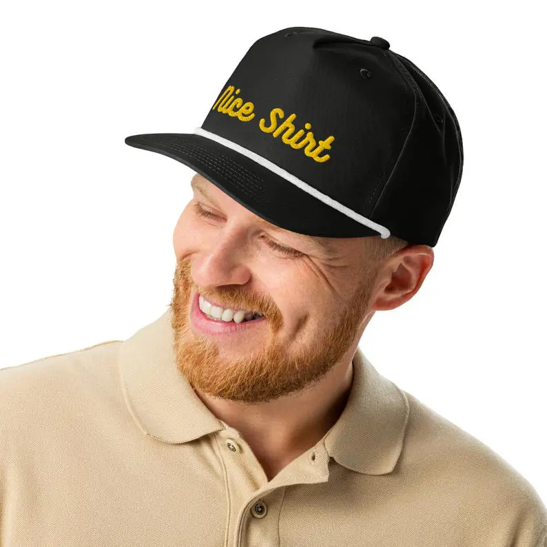OEM Custom Embroidered Logo Snapback Cap Vietnam Made Nylon Rope Design Pre Curved Brim Hat For Unisex Streetwear Promotion L01 4