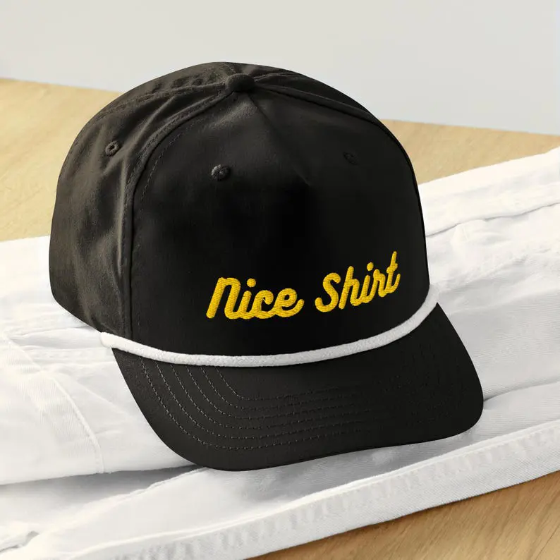 OEM Custom Embroidered Logo Snapback Cap Vietnam Made Nylon Rope Design Pre Curved Brim Hat For Unisex Streetwear Promotion L01 2