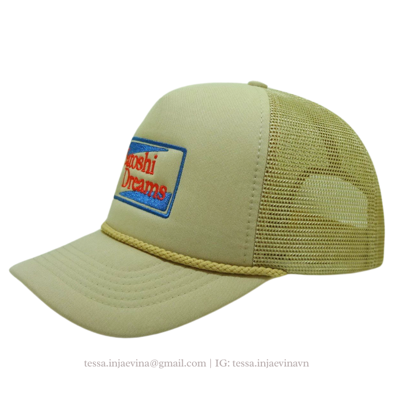 OEM Custom Embroidered Patch Logo Hats Foam Rope Trucker Caps Retro Style Mesh Back Adjustable Closure Vietnam Manufacturer L01 3