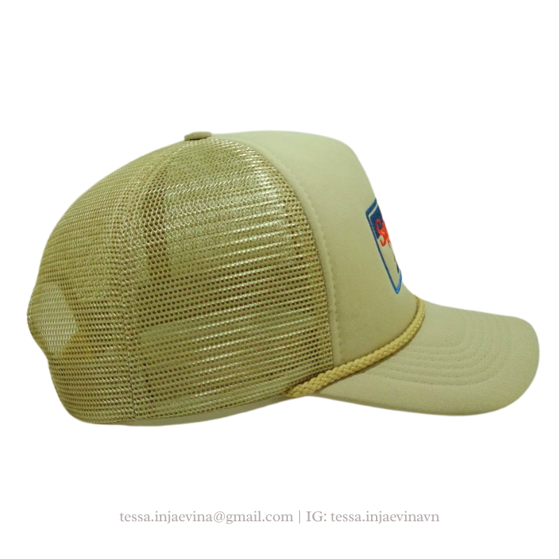OEM Custom Embroidered Patch Logo Hats Foam Rope Trucker Caps Retro Style Mesh Back Adjustable Closure Vietnam Manufacturer L01 5