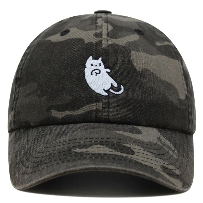 OEM Custom Meow Embroidered Structured Hat Vietnam Made Baseball Cap Curved Brim Gorras For Unisex Travel Casual Cat Person L01 6
