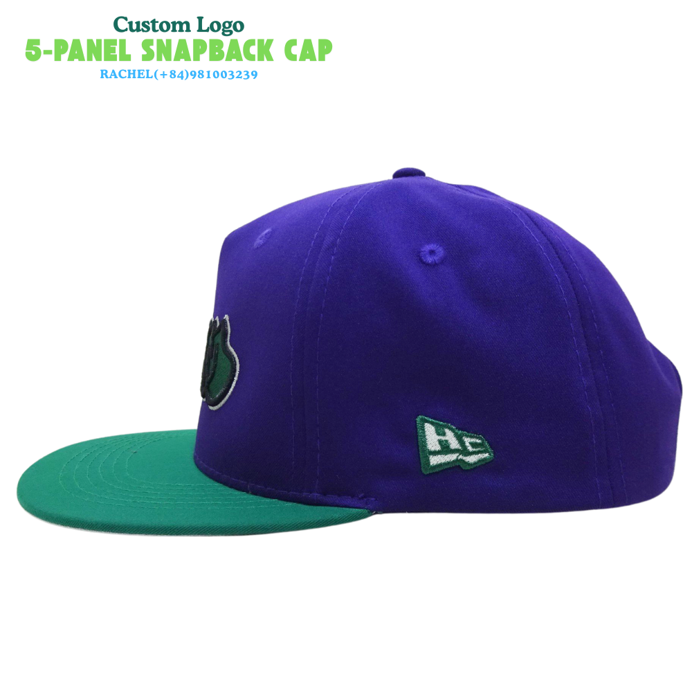 OEM High Quality 5 Panel Snapback Cap Flat Brim Custom 3D Embroidery Letter Cartoon Logo Style Mixed Color Hip Hop 2