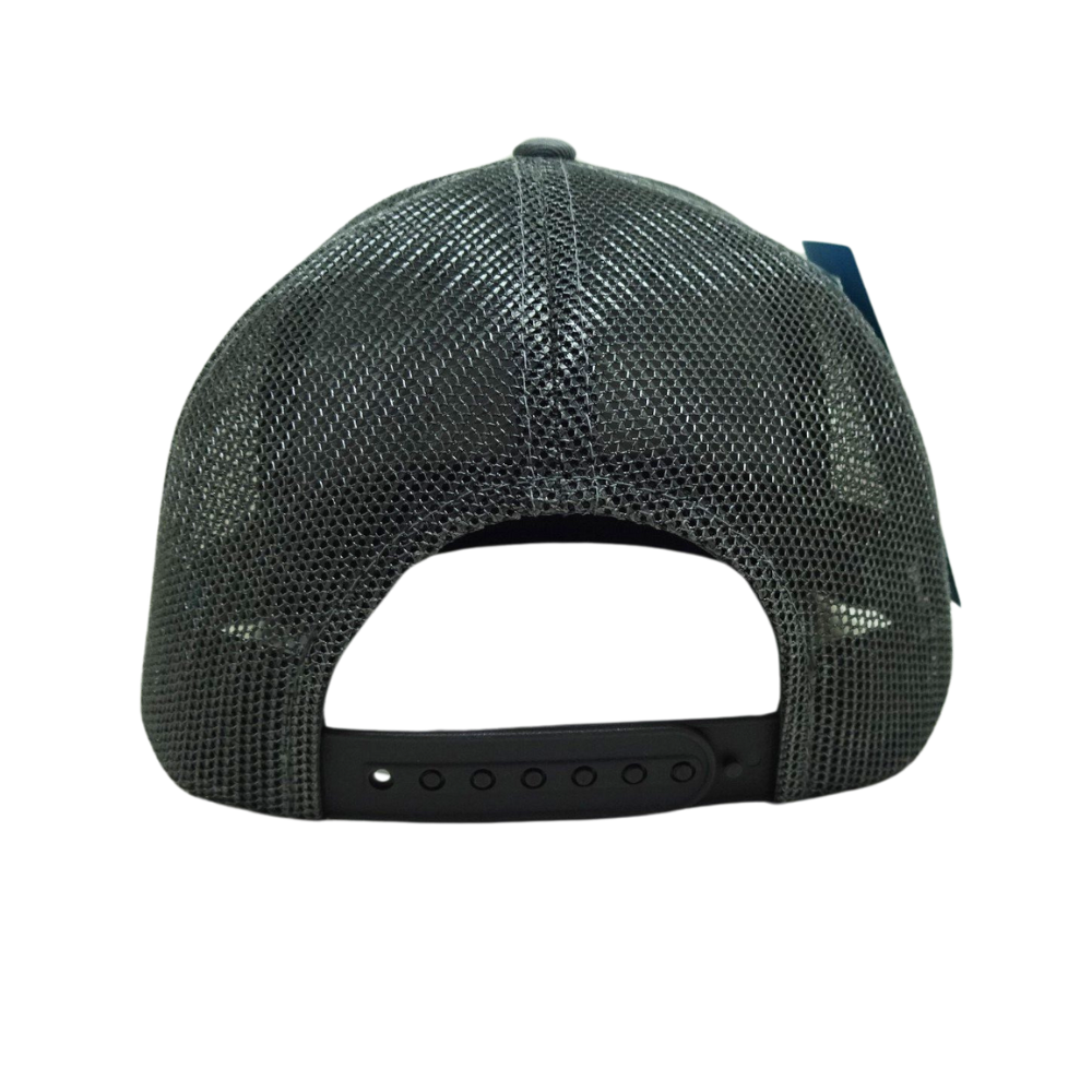 OEM High Quality Leather Logo Front 6 Panel Trucker Snapback Caps Flat Brim Black Mesh Sporty Styles 7