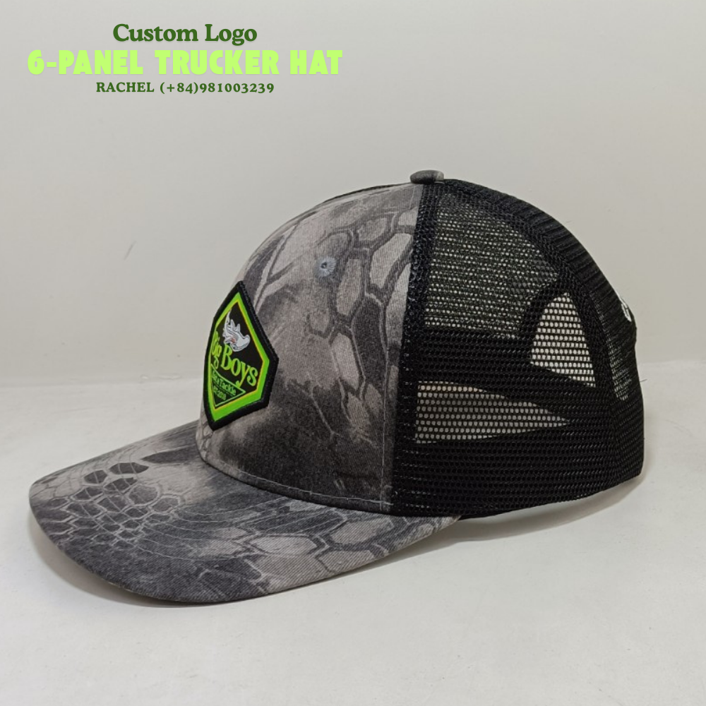 OEM High Quality PVC Rubber Front Logo 6 Panel Trucker Cap Black Mesh Custom Single Breasted Buckle Wholesale 2