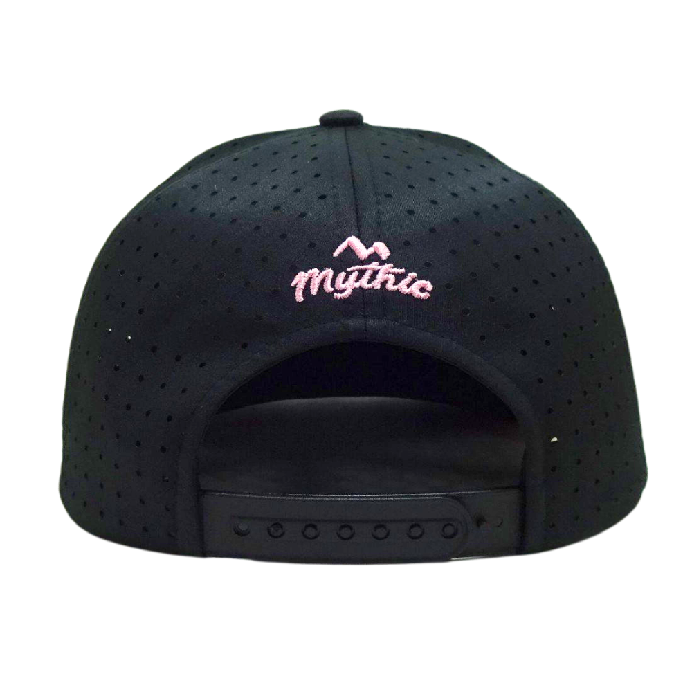 OEM ODM High Quality Factory Custom 3D Embroidery Logo on Front and Back Side Laser Cut Snapback Cap Single Breasted Buckle 6