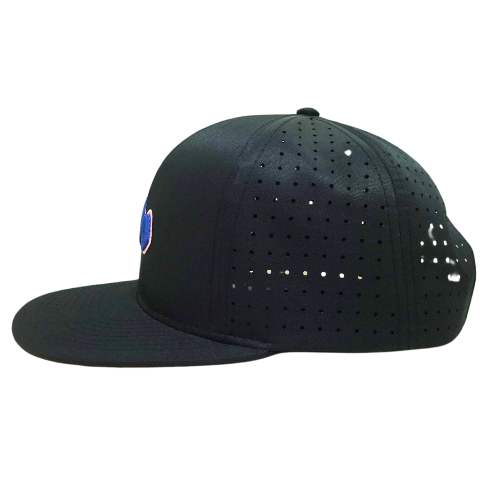 OEM ODM High Quality Factory Custom 3D Embroidery Logo on Front and Back Side Laser Cut Snapback Cap Single Breasted Buckle 4