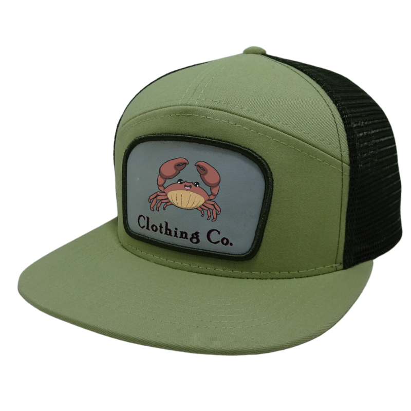 OEM Vietnam Hat Wholesale Custom Woven Patch Logo 7 Panel Structured Private Label Trucker Caps High Quality Snapback Caps L01 2