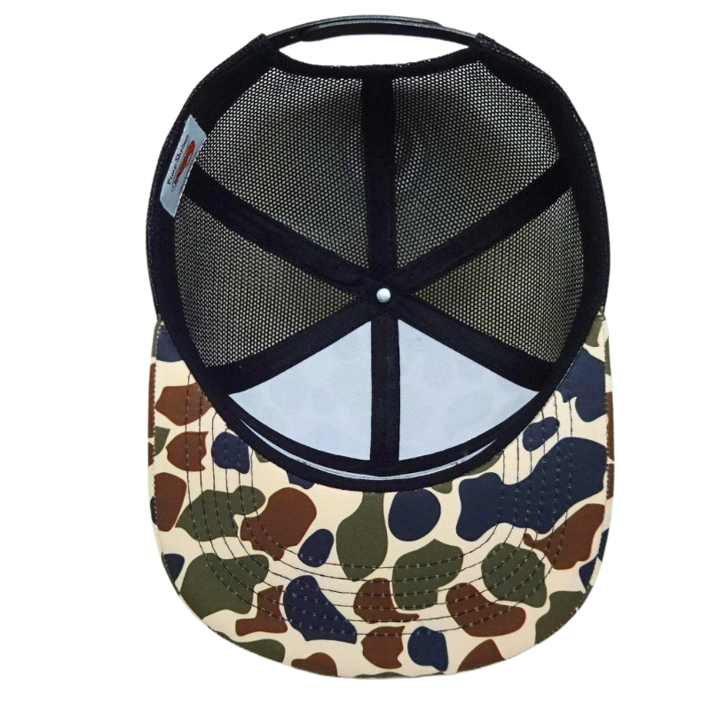 OEM Vietnam Wholesale Camouflage Caps Old School 7 Panel Snapback Hats with Custom Woven Patch Logo Headwear Manufacturer L01 5