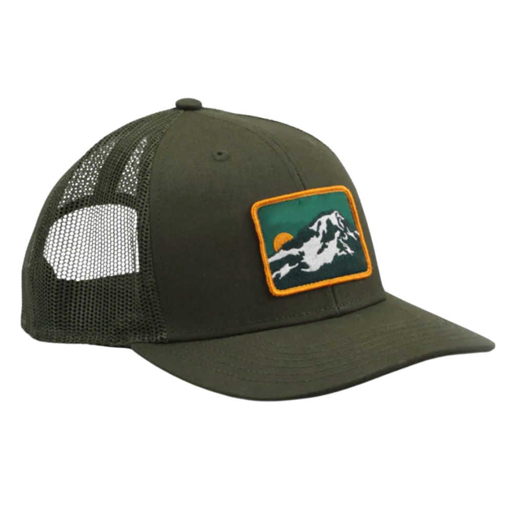 Olive/Loden Green Trucker Hats Embroidered Patch 6 Panel Custom Solid Color Breathable Mesh Adjustable Snapback Closure Unisex 4