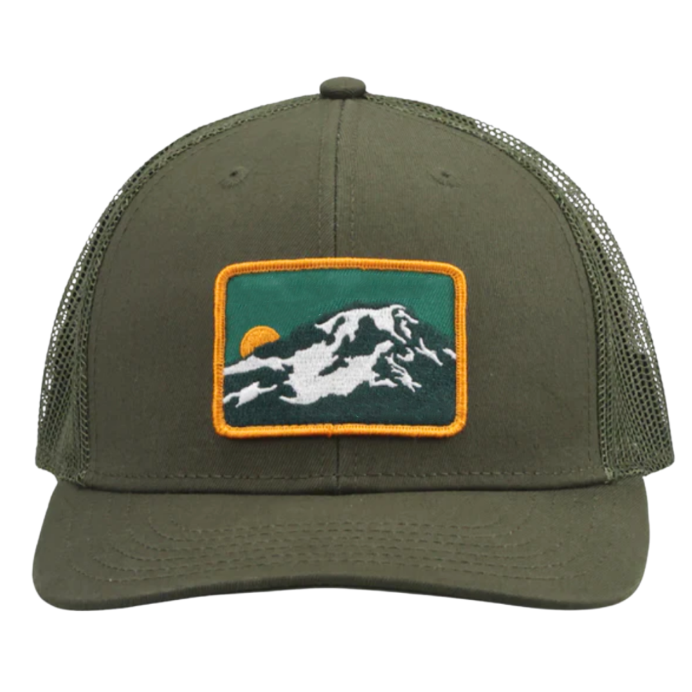 Olive/Loden Green Trucker Hats Embroidered Patch 6 Panel Custom Solid Color Breathable Mesh Adjustable Snapback Closure Unisex 2