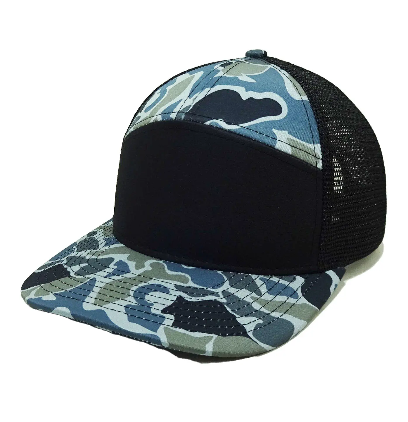 Orange Camouflage Printed Design Custom LOGO 7 Panel Kid Trucker Hats in Vietnam with High Quality and Low MOQ 5
