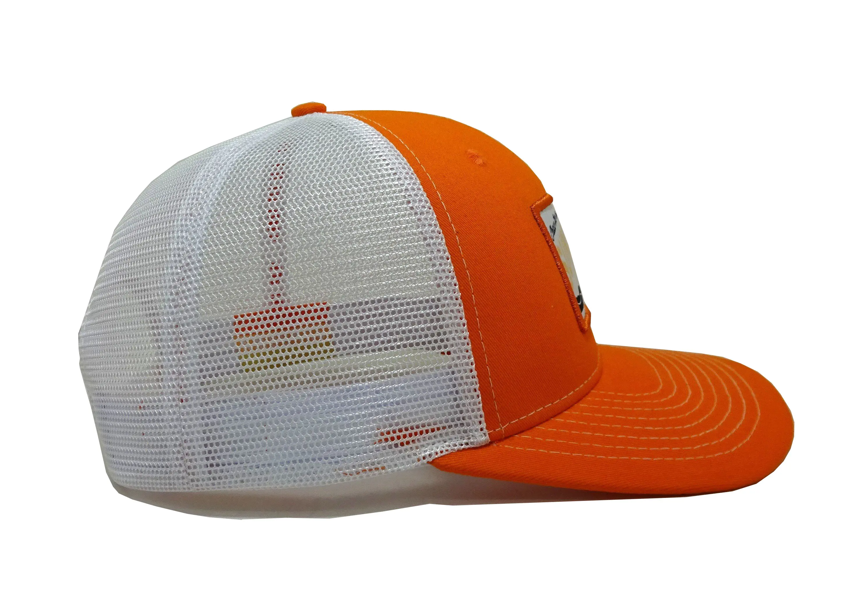 Orange Trucker Hats Custom Woven Patch Snapback Caps Vietnam Factory Promotional Hat Sport Dad Cap Free Sample 4