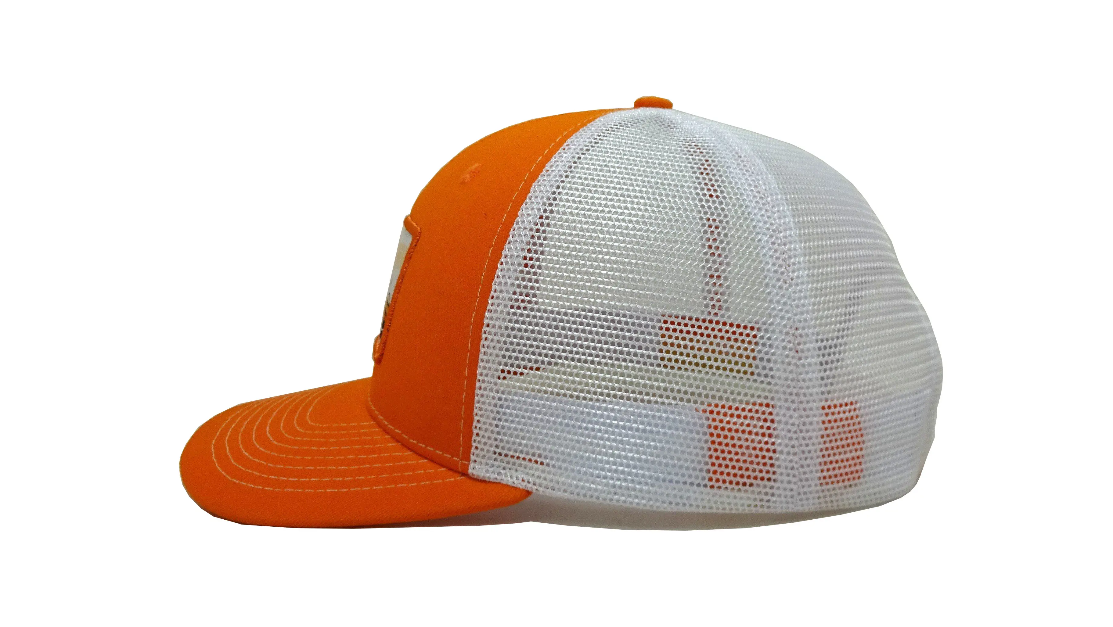 Orange Trucker Hats Custom Woven Patch Snapback Caps Vietnam Factory Promotional Hat Sport Dad Cap Free Sample 3
