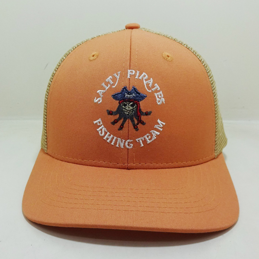 Orange/Yellow Y 6606 Trucker Hats 6 Panel Embroidered Logo On Front Slightly Curved Brim Structured Caps Adjustable Snapback OEM 2