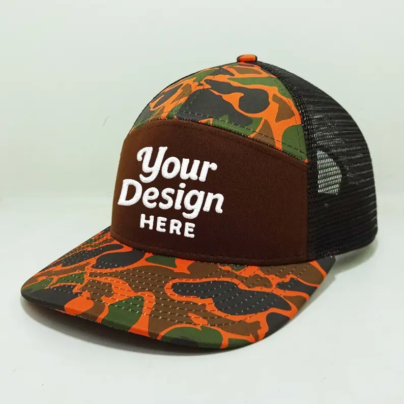 Outdoor Camo Trucker Hat With Mesh Back Custom Logo 7 Panel Design Vietnam Made Caps For Men Women Hunting Casual Promotion L01 3