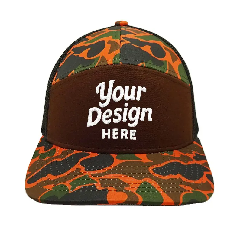 Outdoor Camo Trucker Hat With Mesh Back Custom Logo 7 Panel Design Vietnam Made Caps For Men Women Hunting Casual Promotion L01 2