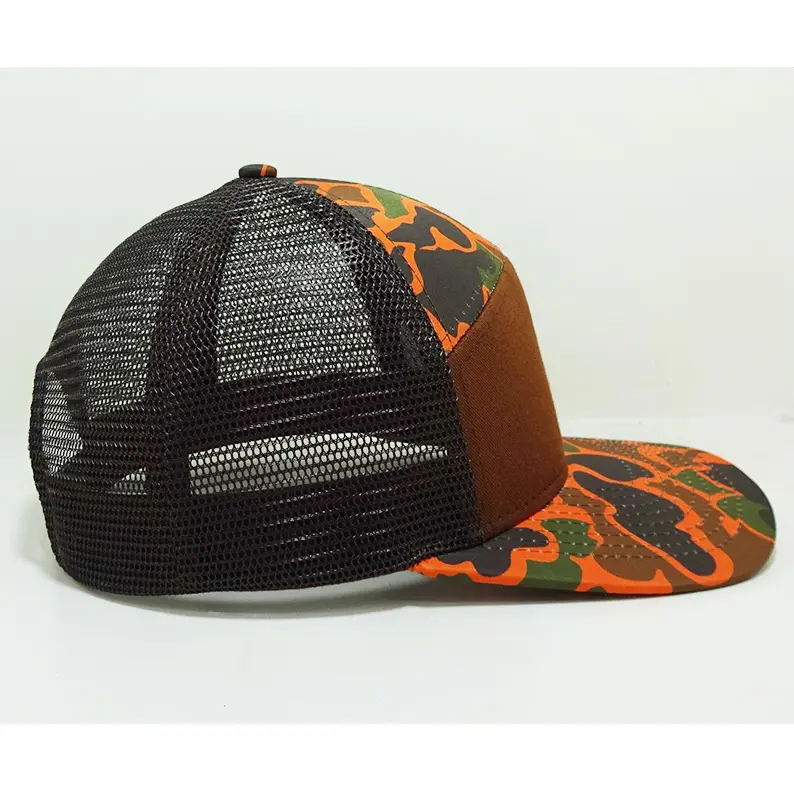 Outdoor Camo Trucker Hat With Mesh Back Custom Logo 7 Panel Design Vietnam Made Caps For Men Women Hunting Casual Promotion L01 4
